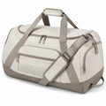 Borsone sportivo 55 cm in tessuto sintetico bianco e grigio con tracolla regolabile