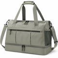 Borsa da viaggio 45 x 25 x 30 cm in tessuto sintetico verde oliva con scomparto scarpe