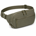 Marsupio 28 x 7 x 15 cm in tessuto sintetico verde oliva per uso quotidiano stile utility