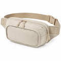 Marsupio 25 x 7 x 15 cm in tessuto sintetico beige - cintura regolabile con tasche multiple