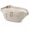 Marsupio 32 x 8 x 16 cm in similpelle beige con cintura regolabile e tasche con zip