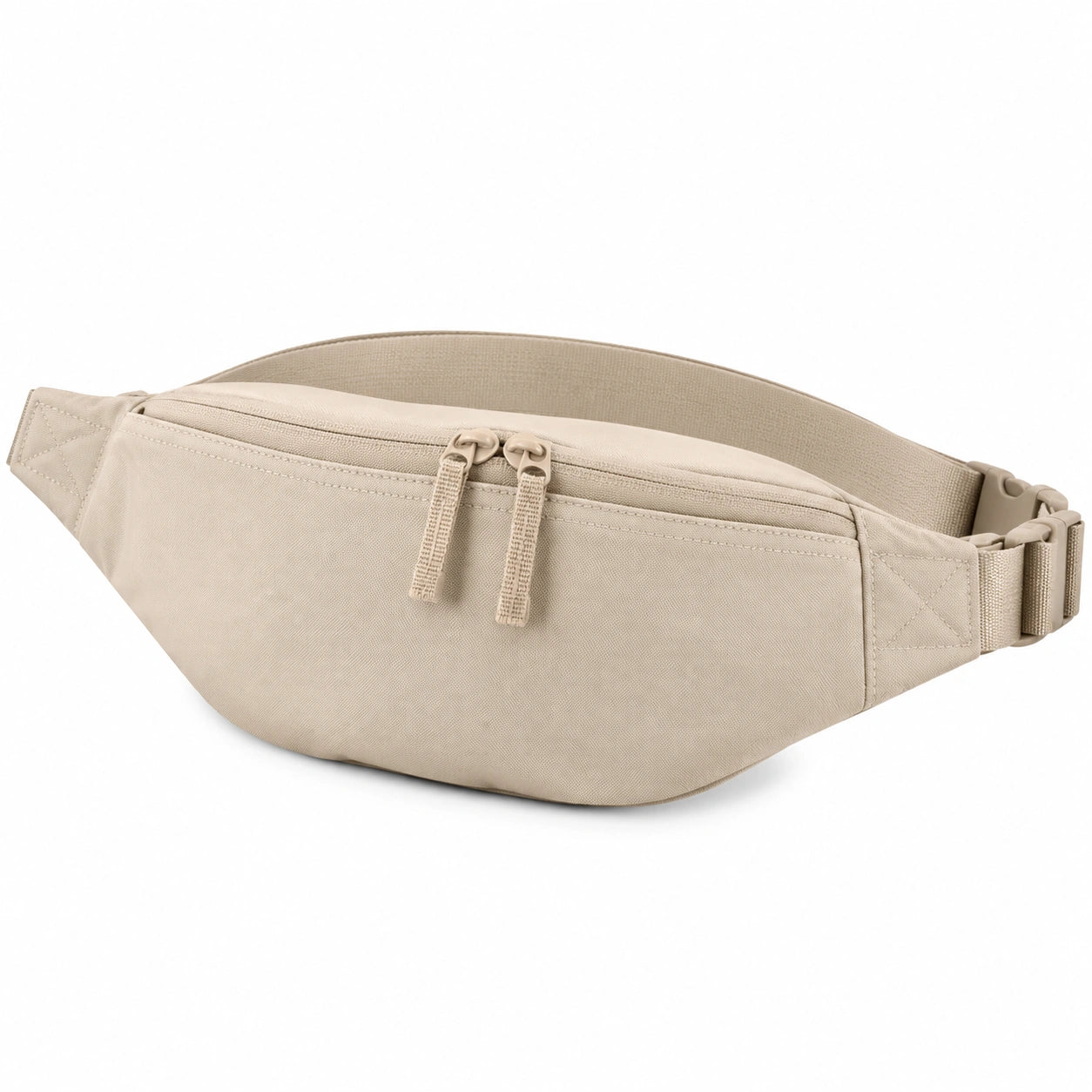 Marsupio 30 x 8 x 15 cm in tessuto beige - cintura regolabile e tasca con zip