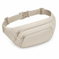 Marsupio 32 x 8 x 15 cm in tessuto beige con doppia tasca zip stile casual