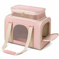 Zaino trasportino per animali 42 x 28 x 38 cm rosa in tessuto trapuntato con rete ventilata