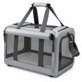 Trasportino pieghevole per animali 50 x 30 x 35 cm in tessuto grigio con rete