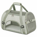 Trasportino per animali 43 x 28 x 28 cm in tessuto e rete verde salvia con tracolla regolabile