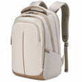 Zaino 32 x 18 x 45 cm in tessuto sintetico beige con scomparto imbottito e tasche multiple