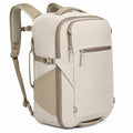 Zaino da viaggio 32 x 20 x 48 cm in poliestere beige con tasche e cinghie di compressione